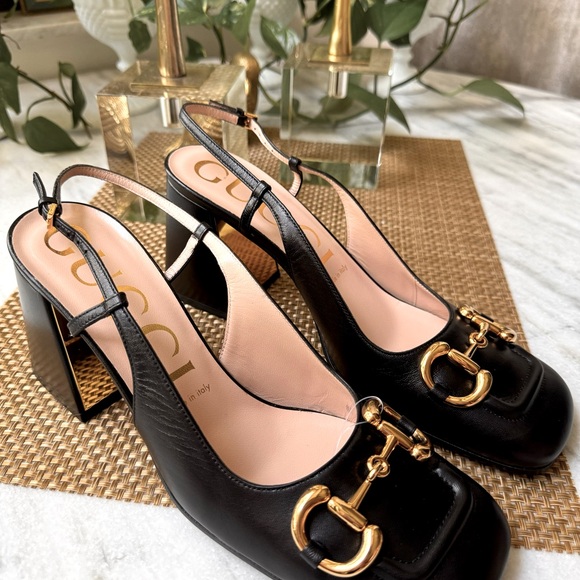 Gucci Shoes - GUCCI black leather heels EUR 40 US 9